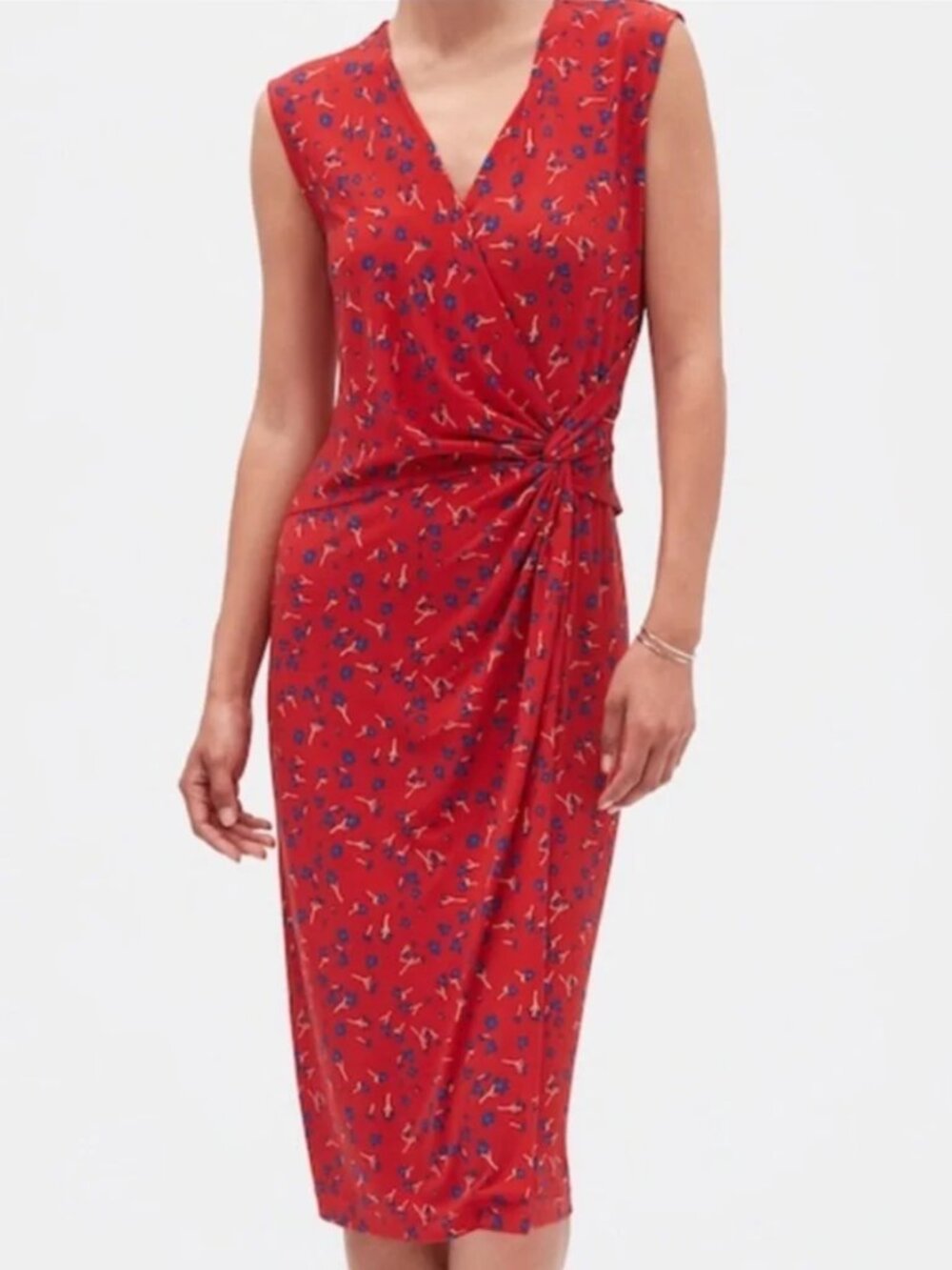 Banana Republic Factory | Floral Faux Wrap Midi Dress | NWT